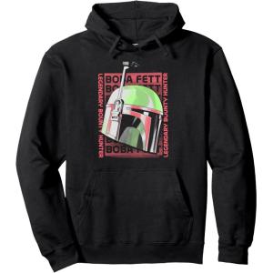 image:imageStar Wars The Book Of Boba Fett Helmet Text Stack Pullover HoodieBlack