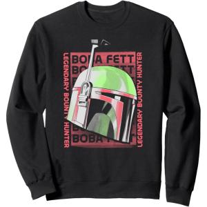 image:imageStar Wars The Book Of Boba Fett Helmet Text Stack SweatshirtBlack