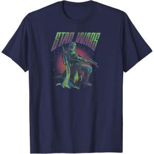 image:imageStar Wars The Book Of Boba Fett Retro Poster V2 TShirtNavy Blue