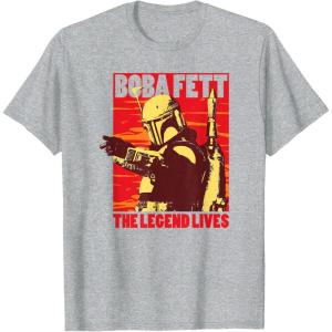 image:imageStar Wars The Book Of Boba Fett The Legend Lives Poster V2 TShirtHeather Grey