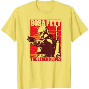 image:imageStar Wars The Book Of Boba Fett The Legend Lives Poster V2 TShirtLemon Yellow