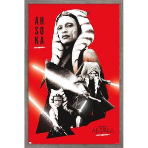 image:imageTrends International Star Wars Ahsoka  Red Wall Poster 34L x 224W Premium Unframed VersionBarnwood Framed Version