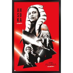 image:imageTrends International Star Wars Ahsoka  Red Wall Poster 34L x 224W Premium Unframed VersionBlack Framed Version