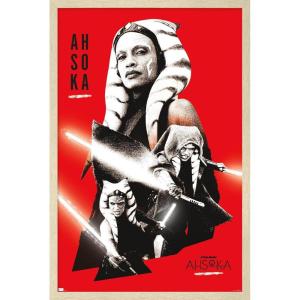 image:imageTrends International Star Wars Ahsoka  Red Wall Poster 34L x 224W Premium Unframed VersionBlonde Framed Version