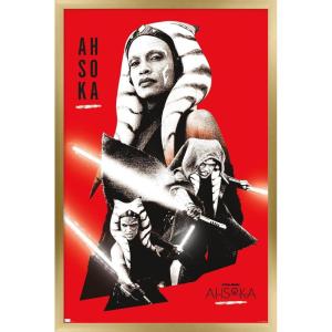 image:imageTrends International Star Wars Ahsoka  Red Wall Poster 34L x 224W Premium Unframed VersionGold Framed Version