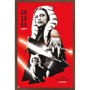 image:imageTrends International Star Wars Ahsoka  Red Wall Poster 34L x 224W Premium Unframed VersionMahogany Framed Version