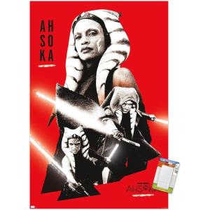 image:imageTrends International Star Wars Ahsoka  Red Wall Poster 34L x 224W Premium Unframed VersionPremium Poster  Mount Bundle