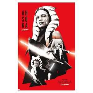image:imageTrends International Star Wars Ahsoka  Red Wall Poster 34L x 224W Premium Unframed VersionWhite Framed Version
