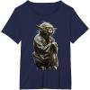 image:imageStar Wars Yoda Crouching Portrait Graphic TShirt TShirtNavy Blue