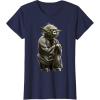 image:imageStar Wars Yoda Crouching Portrait Graphic TShirt TShirtNavy Blue