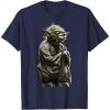 image:imageStar Wars Yoda Crouching Portrait Graphic TShirt TShirtNavy Blue
