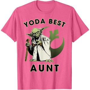 image:imageStar Wars Yoda Best Aunt Rebel Logo TShirtPink Heather