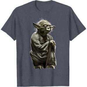 image:imageStar Wars Yoda Crouching Portrait Graphic TShirt TShirtHeather Blue