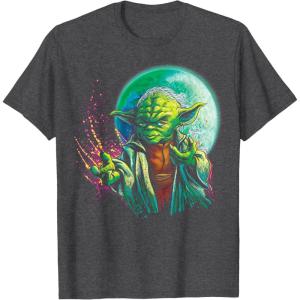 image:imageStar Wars Yoda amp The Moon Power Graphic TShirt Z1 TShirtDark Heather Grey