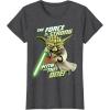 image:imageStar Wars Clone Wars Yoda Force Is Strong Graphic TShirt TShirtDark Heather Grey