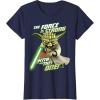image:imageStar Wars Clone Wars Yoda Force Is Strong Graphic TShirt TShirtNavy Blue