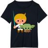 image:imageStar Wars Luke Yoda Cute Cartoon Jedi In Training TShirt TShirtBlack