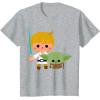 image:imageStar Wars Luke Yoda Cute Cartoon Jedi In Training TShirt TShirtHeather Grey