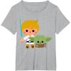 image:imageStar Wars Luke Yoda Cute Cartoon Jedi In Training TShirt TShirtHeather Grey