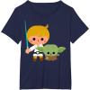 image:imageStar Wars Luke Yoda Cute Cartoon Jedi In Training TShirt TShirtNavy Blue