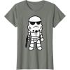 image:imageStar Wars Stormtrooper Cute Cartoon Style Graphic TShirt TShirtOlive Heather