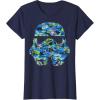 image:imageStar Wars Stormtrooper Hawaiian Print Helmet Graphic TShirt TShirtNavy Blue