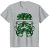 image:imageStar Wars Stormtrooper Tropical Helmet Floral Fill TShirt TShirtHeather Grey