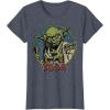 image:imageStar Wars Vintage Yoda Logo TShirtHeather Blue