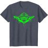 image:imageStar Wars Yoda Neon Tonal Green Oozing Face Drip TShirt TShirtHeather Blue