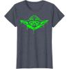 image:imageStar Wars Yoda Neon Tonal Green Oozing Face Drip TShirt TShirtHeather Blue