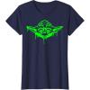 image:imageStar Wars Yoda Neon Tonal Green Oozing Face Drip TShirt TShirtNavy Blue