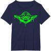 image:imageStar Wars Yoda Neon Tonal Green Oozing Face Drip TShirt TShirtNavy Blue