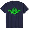 image:imageStar Wars Yoda Neon Tonal Green Oozing Face Drip TShirt TShirtNavy Blue
