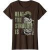 image:imageStar Wars Yoda Real The Struggle Is Graphic TShirt TShirtBrown