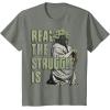 image:imageStar Wars Yoda Real The Struggle Is Graphic TShirt TShirtOlive Heather