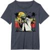 image:imageStar Wars Yoda Retro Striped Vintage Sunset Beach TShirt TShirtHeather Blue