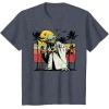 image:imageStar Wars Yoda Retro Striped Vintage Sunset Beach TShirt TShirtHeather Blue