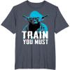 image:imageStar Wars Yoda Small You are Train You Must Graphic TShirt TShirtHeather Blue