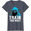 image:imageStar Wars Yoda Small You are Train You Must Graphic TShirt TShirtHeather Blue