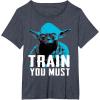 image:imageStar Wars Yoda Small You are Train You Must Graphic TShirt TShirtHeather Blue