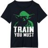 image:imageStar Wars Yoda Train You Must Green Graphic TShirt TShirtBlack