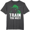image:imageStar Wars Yoda Train You Must Green Graphic TShirt TShirtDark Heather Grey