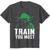 image:imageStar Wars Yoda Train You Must Green Graphic TShirt TShirtDark Heather Grey