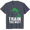 image:imageStar Wars Yoda Train You Must Green Graphic TShirt TShirtHeather Blue