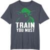 image:imageStar Wars Yoda Train You Must Green Graphic TShirt TShirtHeather Blue