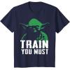 image:imageStar Wars Yoda Train You Must Green Graphic TShirt TShirtNavy Blue