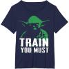 image:imageStar Wars Yoda Train You Must Green Graphic TShirt TShirtNavy Blue