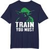 image:imageStar Wars Yoda Train You Must Green Graphic TShirt TShirtNavy Blue