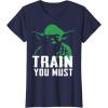 image:imageStar Wars Yoda Train You Must Green Graphic TShirt TShirtNavy Blue