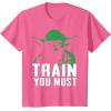 image:imageStar Wars Yoda Train You Must Green Graphic TShirt TShirtPink Heather